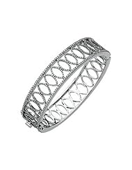 14K White Gold Diamond Bangle Bracelet - 5.25 Ct. -- LIFETIME WARRANTY