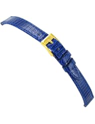 14mm Morellato Genuine Lizard Flat Stitched Blue Ladies Watch Band Regular
