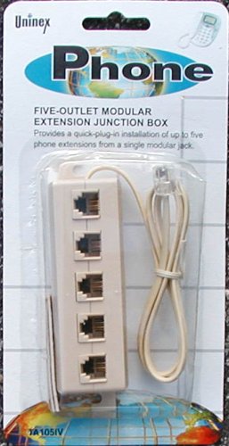 Phone Jack Adapter - Makes Five Phone Jack Outlets