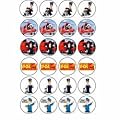 Postman Pat style 24 Edible Wafer Paper Fairy/Cup Cake Toppers on an A4 sheet - Birthday Cake and Party Idea