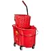 Rubbermaid Commercial FG758888 WaveBrake Side Press Combo High-Performance Mopping System, 35 qt Capacity, 20.1" Length x 15.7" Width x 36.5" Height, Red