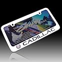 Cadillac Name Chrome Solid Metal License Frame