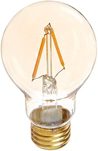 Edison Mills Victorian LED Filament Bulb, Vintage Amber Glass - 2200K Warm Glow - 2W - Replaces 40 Watt - Dimmable