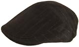 Pinstripe Wool Ivy Scally Cap Fleece Lined Newsboy Hat Golf Punk Flat Driver BROWN / WHITE PINSTRIPES