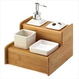 FOUR IN ONE BAMBOO BATHROOM BATH ESSENTIALS ORGANIZER by Furniture Creations