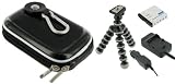 4n1 Hard Shell Case (Candy Black) / NP-40 AC DC Charger / Battery / Tripod for Fujifilm FinePix XP10 12 MP Waterproof Digital Camera Green