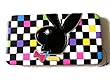 Playboy Bunny Logo Colored Checkers Ladies Hinge Wallet