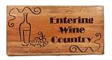 Decorative Wall Plaque Sign Entering Wine Country Carved Wood