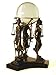 Lady Justice Ball Holder with 4 Lead Crystal Globe - Bronzed Finish