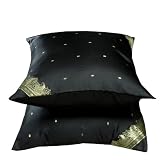 Black - Set of 2 Decorative handcrafted Sari Cushion Cover, Throw Pillow Case 16" X 16"