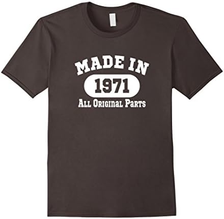 Men's 45th Birthday Gift Made In 1971 All Original Parts T-Shirt Large Asphalt
