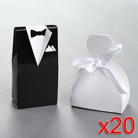 Set of 20 Wedding Dress & Tux Gift Boxes