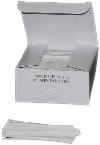 4" White Paper Twist Tie - 2000 Pieces
