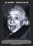 Albert Einstein Tongue, Quote Art Print Poster - 24x36