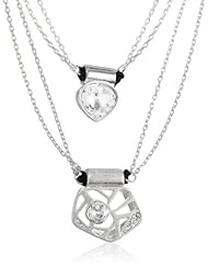 Kenneth Cole New York "Limelight" Geometric Cut-Out Crystal Duo Pendant Necklace, 21"