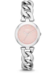 Fossil Womens ES3506 Olive Analog Display Analog Quartz Silver Watch