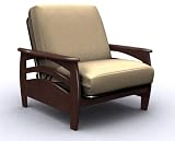 Montego Metal & Wood Futon Chair Bed - Walnut