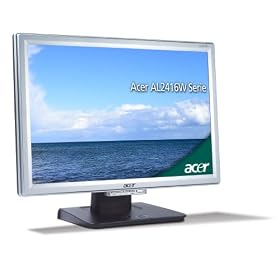 Acer AL2416WBsd - LCD display - TFT - 24" - widescreen - 1920 x 1200 / 75 Hz - 400 cd/m2 - 1000:1 - 5 ms - 0.27 mm - DVI-D, VGA - silver black