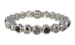 Bracelet - B208- Bangle Style - Swarovski (tm) Crystal Stones - Magnetic Closure ~ Black, Gray and Gunmetal