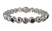 Bracelet - B208- Bangle Style - Swarovski (tm) Crystal Stones - Magnetic Closure ~ Black, Gray and Gunmetal
