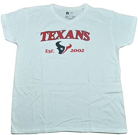 NFL Houston Texans Jabra Women Ladies Football Tshirt White VNeck Tee Medium