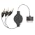 Retractable Apple iPod A/V Audio Video Composite Cable - Color Black