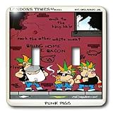 Londons Times Funny Animals Cartoons - Punk Pigs - Light Switch Covers - double toggle switch
