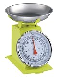 Hanson Traditional metal upright Scale with Stainless Steel Bowl, 5 Kg, Lime