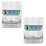 Minnesota Timberwolves NBA 2pc Rocks Glass Set - Primary Logo