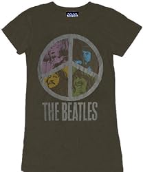 Junk Food The Beatles Peace Olive Juniors T-shirt Tee