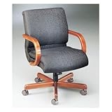 IMAGE OF 1200 Series Management Swivel - Wood Arms Finish: Natural Oak, Fabric: Sketch - Hunter