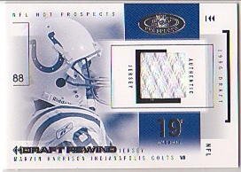 2004 Fleer Hot Prospects Draft Rewind Jersey DR / MH Marvin Harrison Indianapolis Colts (Piece of Authentic Game-Worn Jersey - Serial #'d to 119 - Football Cards)