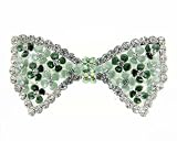 Emerald Floral Bowtie Swarovski Barrette