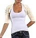 Knit Shirred Sleeve Party Shrug Stretch Cropped Sweater, Small, Ivory Creme