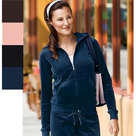 District Threads Ladies Velour Fitted Full Zip Hoodie