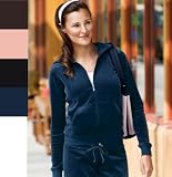 District Threads Ladies Velour Fitted Full Zip Hoodie