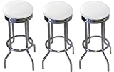 Review The Furniture Cove  / 3 White Glitter Vinyl Specialty Barstools Set