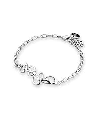 Platinum Plated 925 Sterling Sprial Silver Leaf Bracelet (6.5")