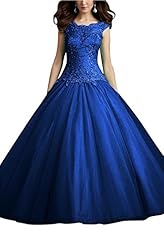  Tulle Floor Length Jeweled  Ball Gown Quinceanera Dress 
