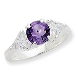 Sterling Silver Amethyst And CZ Ring