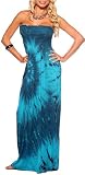 Sexy Colorful Printed Maxi Strapless Long Summer Sun Dress