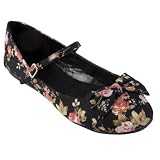 Brinley Co Womens Bow Accent Mary Jane Ballet Flat