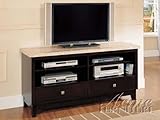 Living Room White Marble Top TV Stand by Acme