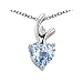1.95 cttw Simulated Heart Shaped Aquamarine Pendant in 925 Sterling Silver
