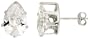 Sterling Silver 1.80 Carat Size (each) Pear Shape CZ Stud Earrings