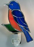 Stained Glass Bluebird Night Light