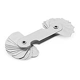 uxcell　半径ゲージ　ラジアスゲージ　半径測量ルーラー　R7-14.5mmダブルエンド　32リーフ　1個