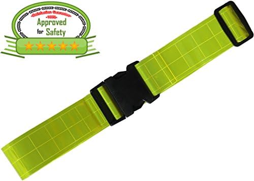 Army Reflective Belt - Military - Made from Reflective Strips for Running Jogging Cycling Walking Biking. Lightweight nylon easily adjustable Fits Comfortably Over Sports Gear and Clothing. Yellow Safety Reflective Band.