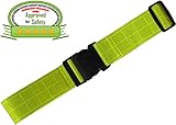 ApprovedForSafety Army Reflective Belt - Military - Made from Reflective Strips for Running Jogging Cycling Walking Biking. Lightweight nylon easily adjustable Fits Comfortably Over Sports Gear and Clothing. Yellow Safety Reflective Band.