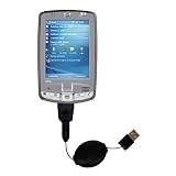 Retractable USB Cable for the HP iPaq hx2795 with Power Hot Sync and Charge capabilities - Gomadic Brand w/ TipExchange Technology